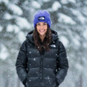 The North Face Blue Knit Beanie